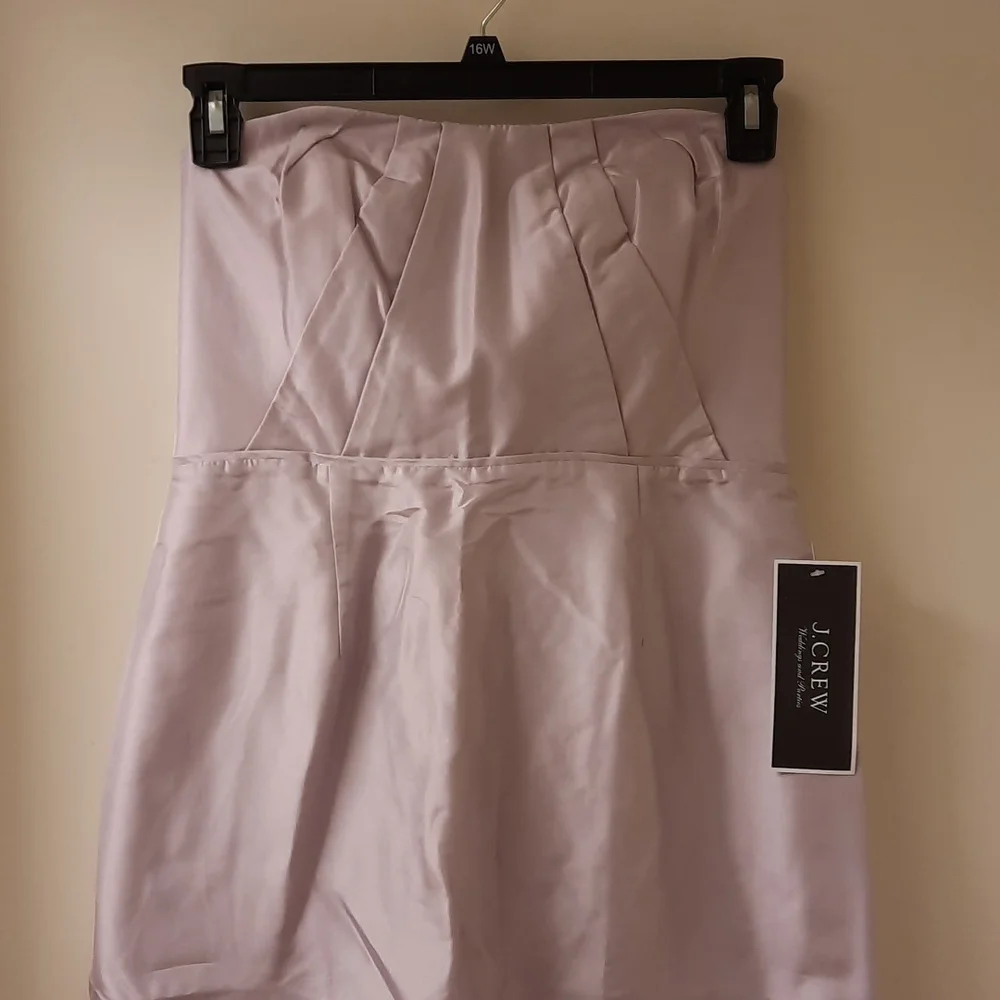 NWT, J. Crew Alexia Silk Slub Strapless Dress